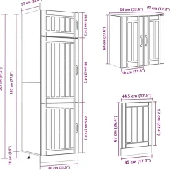 Keittiön kalustesarja 8-osainen Kalmar, eri värejä (43822)*FinePRICE Sale