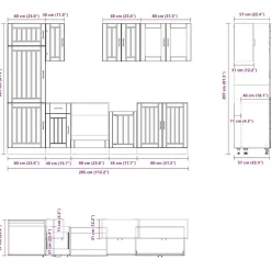 Keittiön kalustesarja 8-osainen Kalmar, eri värejä (43822)*FinePRICE Sale