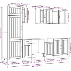 Keittiön kalustesarja 8-osainen Kalmar, eri värejä (43822)*FinePRICE Sale