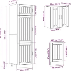Keittiön kalustesarja 8-osainen Kalmar, eri värejä (43822)*FinePRICE Sale