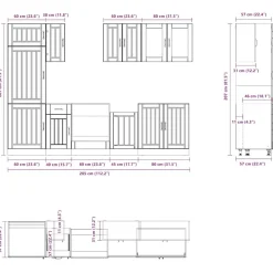 Keittiön kalustesarja 8-osainen Kalmar, eri värejä (43822)*FinePRICE Sale