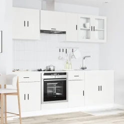 New Keittiön kalustesarja 8-osainen Kalmar, suunniteltu puu, eri värejä ja pintakäsittelyjä (43826) Valmiskeittiöt