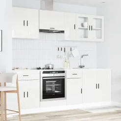 New Keittiön kalustesarja 8-osainen Kalmar, suunniteltu puu, eri värejä ja pintakäsittelyjä (43826) Valmiskeittiöt