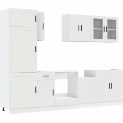 Outlet Keittiön kalustesarja 8-osainen Kalmar, suunniteltu puu, eri värejä (43823) Valmiskeittiöt