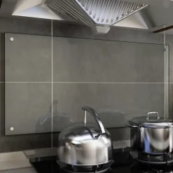 Keittiön roiskesuoja läpinäkyvä 100x50 cm karkaistu lasi*FinePRICE Best