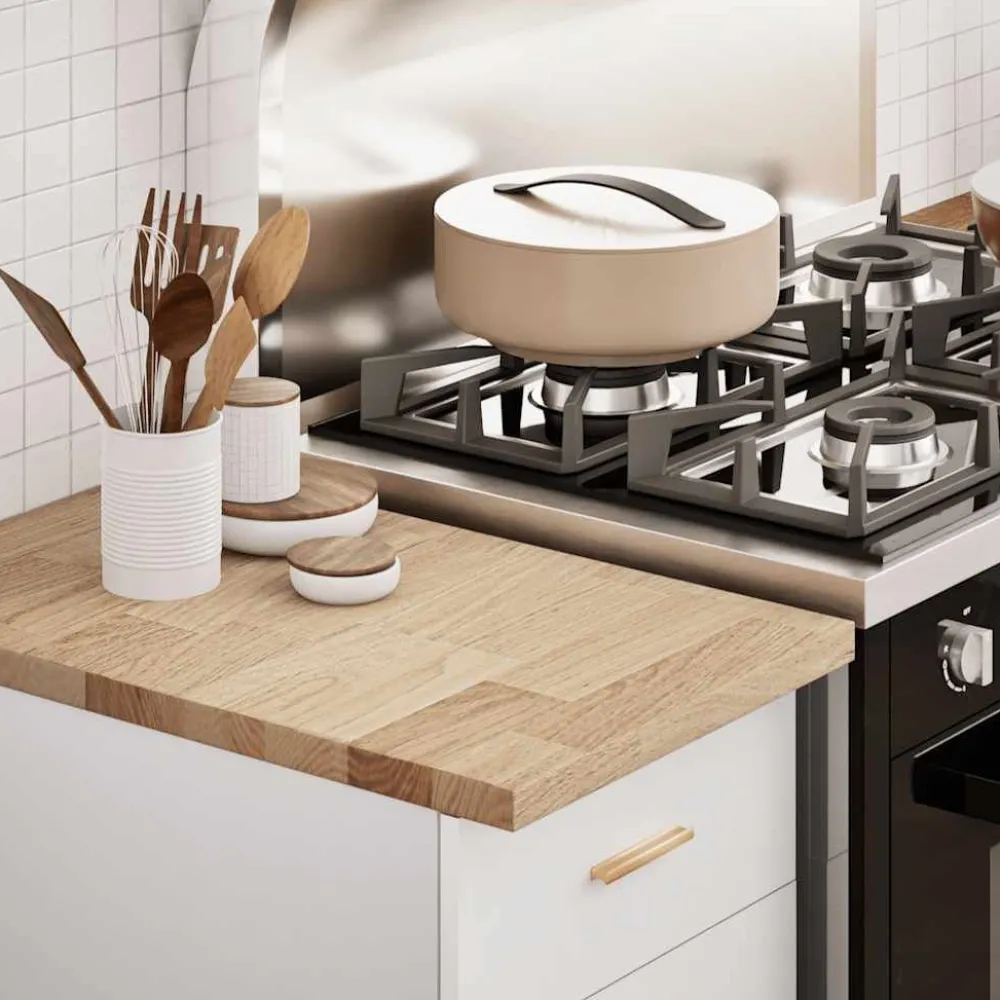 keittiön työtaso massiivipuuta tammi suorakaiteen muotoinen (08995)*FinePRICE Online