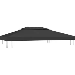 Best 2-kerroksinen huvimajan katto 310 g/mâ² 4x3 m musta Paviljongit|Paviljongit