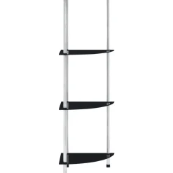 Outlet 4-kerroksinen hylly musta 30x30x100 cm karkaistu lasi Kirjahyllyt