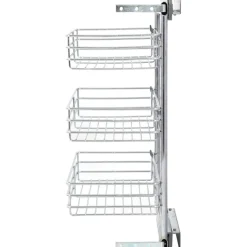 3-kerroksinen ulosvedettävä keittiön hylly hopea 47x25x56 cm Keittiökaapit