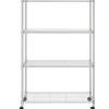 4-kerroksinen varastohylly pyörillä 90x35x142 cm kromi 200 kg*FinePRICE Sale