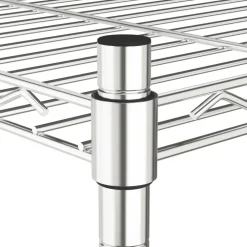 4-kerroksinen varastohylly pyörillä 90x35x142 cm kromi 200 kg*FinePRICE Sale