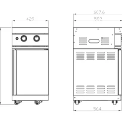 Discount Kesäkeittiön kahden sivupolttimen moduuli Stainless Collection Kaasugrillit