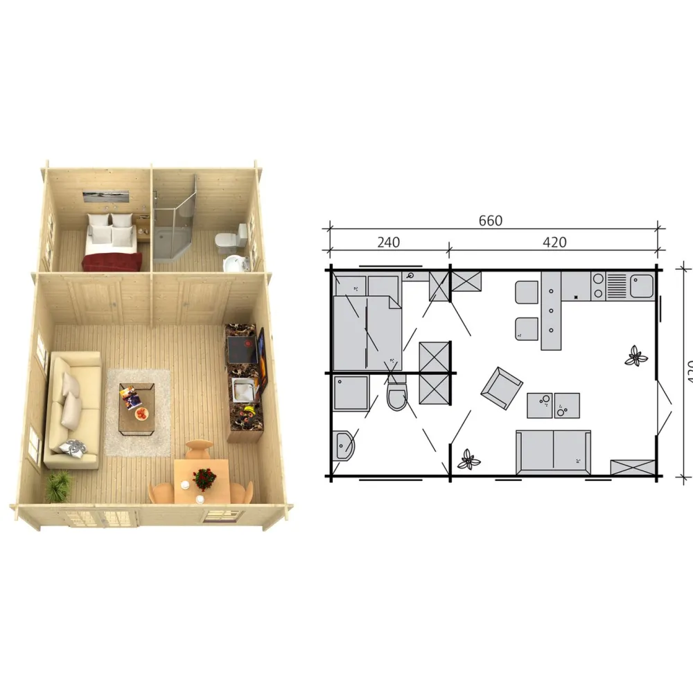 Kesämökki Bern 4, 27.7m²*Skan Holz Online