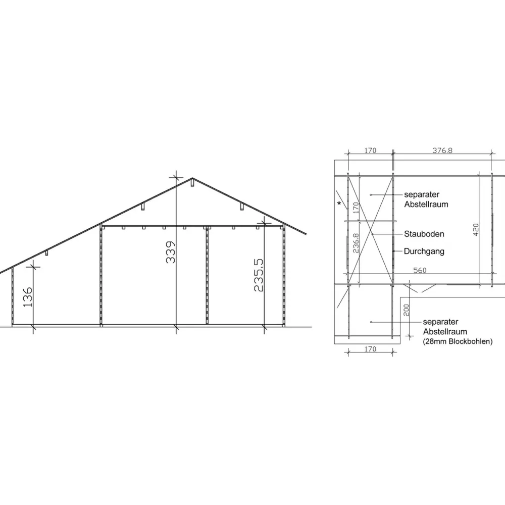 Kesämökki Esbjerg 3 23,5 + 3,4 m² sis.parven*Skan Holz