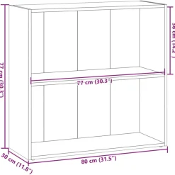 Kirjahylly artesaani tammi 80x30x77 cm tekninen puu (57930)*FinePRICE Clearance