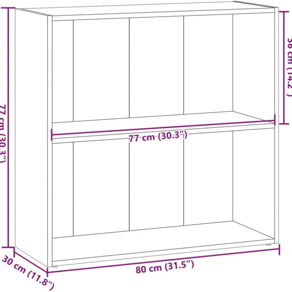 Kirjahylly artesaani tammi 80x30x77 cm tekninen puu (57930)*FinePRICE Clearance