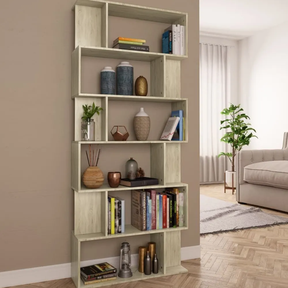 Clearance Kirjahylly/tilanjakaja sonoma tammi 80x24x192 cm lastulevy Hyllyt|Kirjahyllyt
