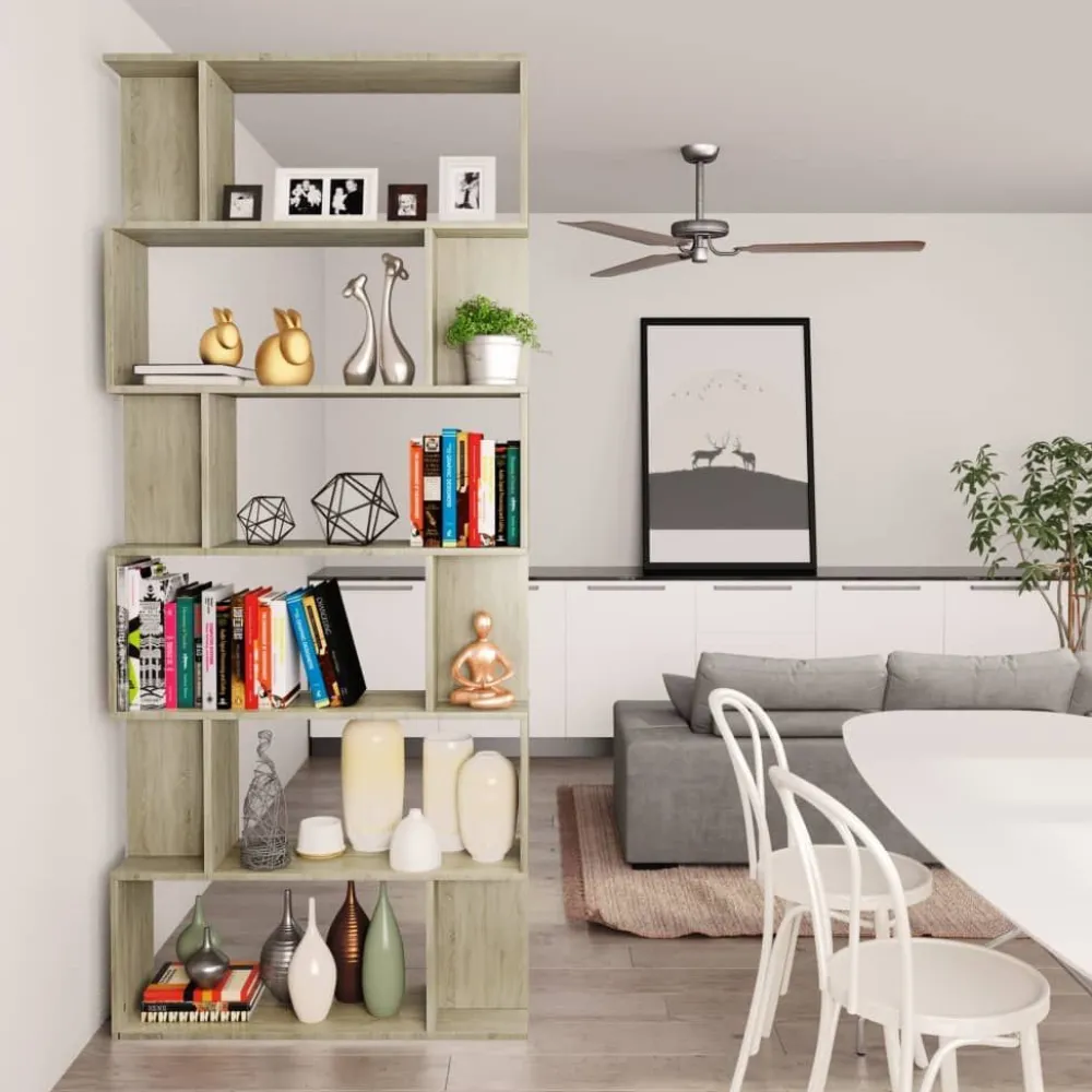 Clearance Kirjahylly/tilanjakaja sonoma tammi 80x24x192 cm lastulevy Hyllyt|Kirjahyllyt