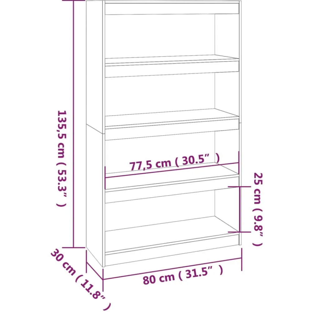 Kirjahylly/tilanjakaja 80x30x71,5-199,5cm, mänty, erikokoja ja värejä*FinePRICE Hot