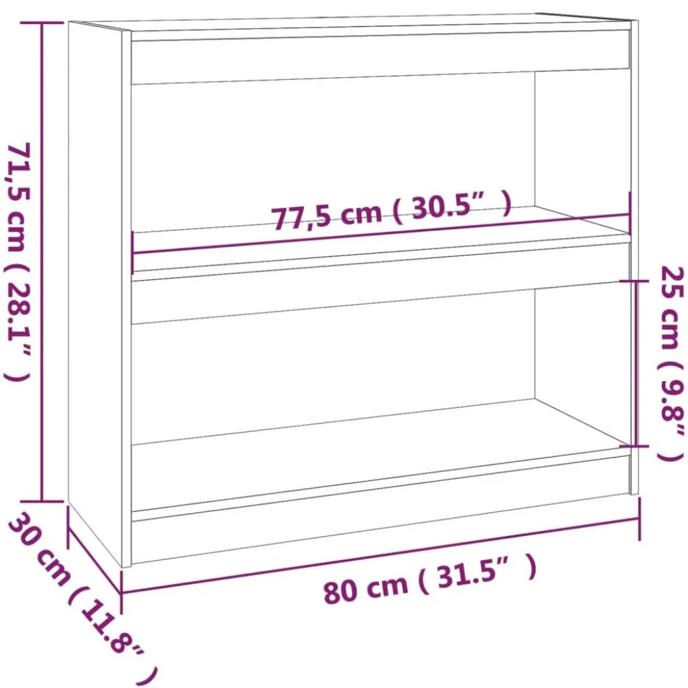 Kirjahylly/tilanjakaja 80x30x71,5-199,5cm, mänty, erikokoja ja värejä*FinePRICE Hot