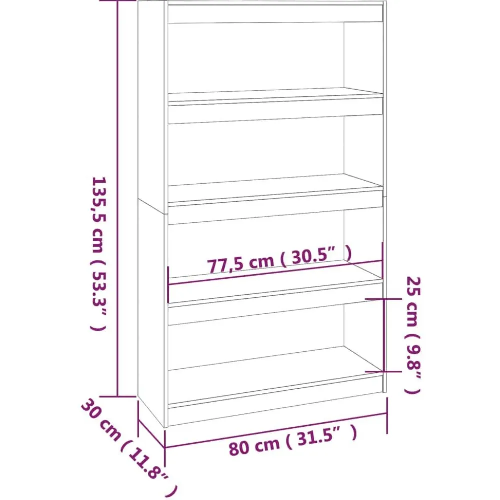 Kirjahylly/tilanjakaja 80x30x71,5-199,5cm, mänty, erikokoja ja värejä*FinePRICE Hot