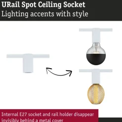 Discount Kiskovalaisimen sovitin URail E27 max 20W himmennettävä signaalivalkoinen Valaisintarvikkeet