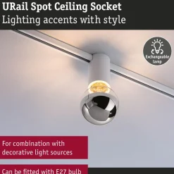 Discount Kiskovalaisimen sovitin URail E27 max 20W himmennettävä signaalivalkoinen Valaisintarvikkeet