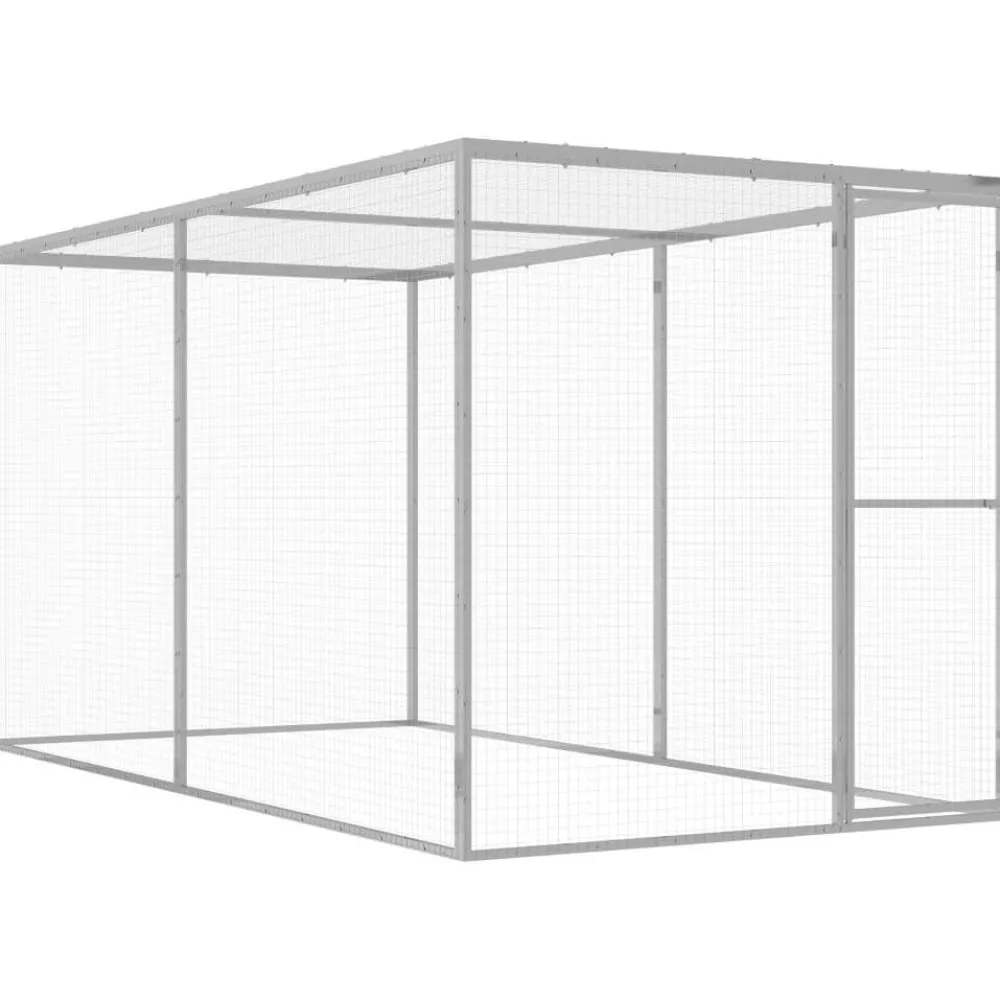 Clearance Kissahäkki 3x1,5x1,5 m galvanoitu teräs Lemmikkitarvikkeet