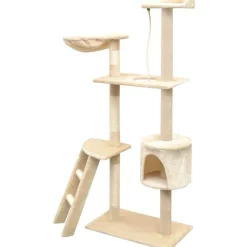 Clearance Kissan raapimispuu, sisal-pylväillä, 1 pesällä, 150cm, beige Lemmikkitarvikkeet