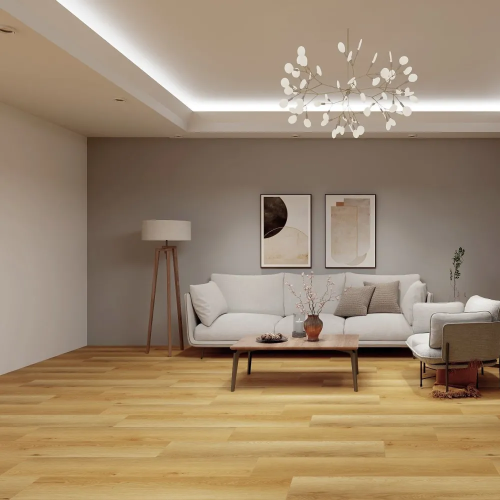 Kivikomposiittivinyylilankku Mielikin metsätammi, integroitu askeläänieriste*DomusFlooring Outlet