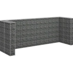 Online Kivikoriseinä roska-astioille galvanoitu teräs 320x100x120cm Roskakatokset