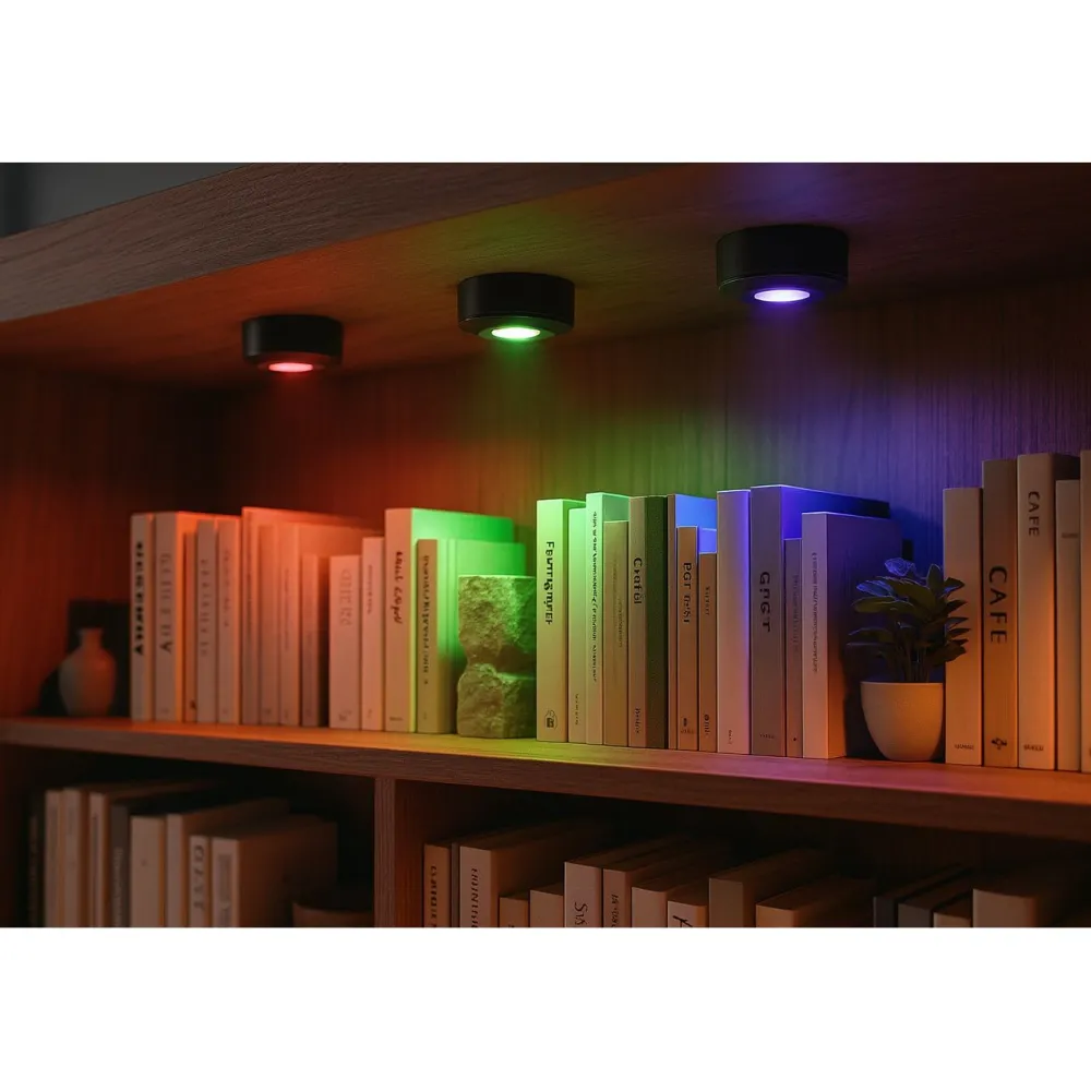 Discount Kohdevalaisin RGB LED ladattava, 3 kpl, musta Keittiövalaisimet