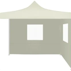 Kokoontaittuva juhlateltta 2 sivuseinää 2x2 m teräs kerma*FinePRICE Sale