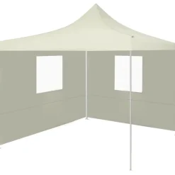 Kokoontaittuva juhlateltta 2 sivuseinää 2x2 m teräs kerma*FinePRICE Sale