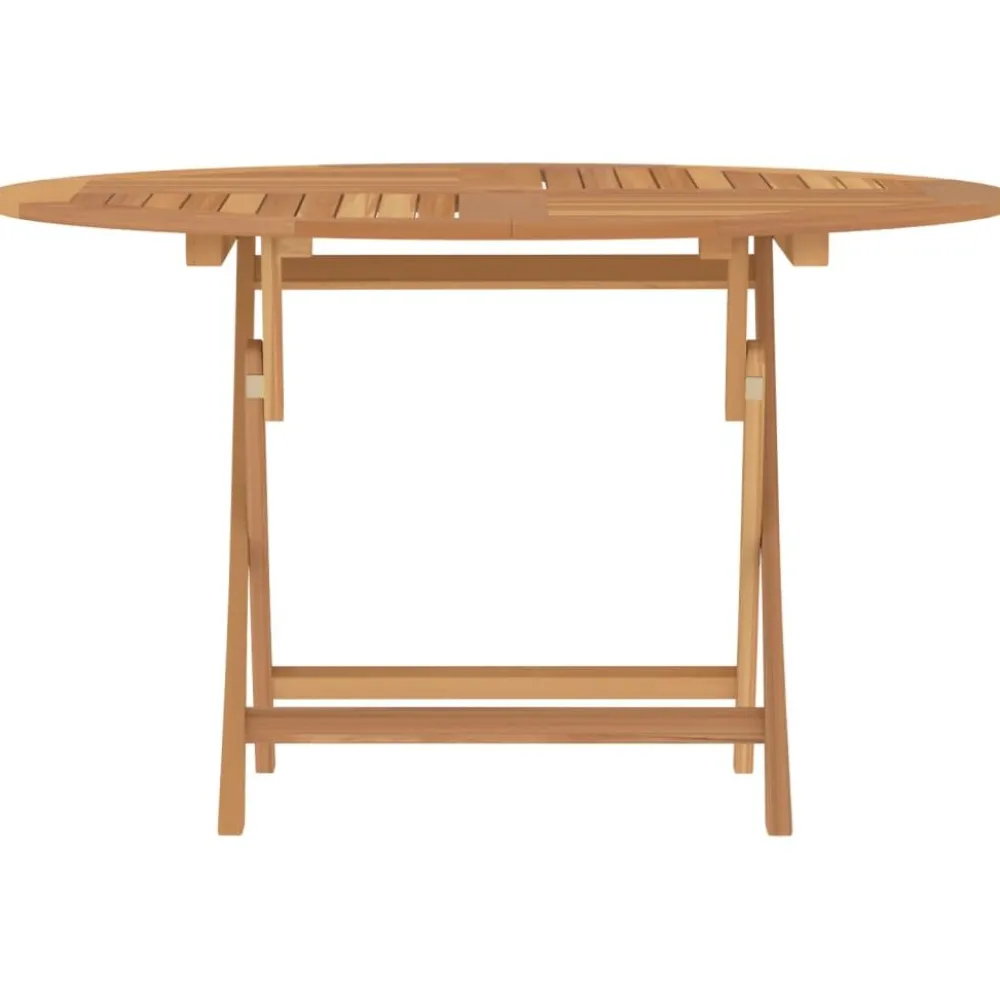 Discount Kokoontaittuva puutarhapöytä Ø 120x75 cm, tiikki Puutarhapöydät|Puiset Puutarhakalusteet