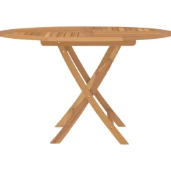 Discount Kokoontaittuva puutarhapöytä Ø 120x75 cm, tiikki Puutarhapöydät|Puiset Puutarhakalusteet