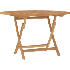 Discount Kokoontaittuva puutarhapöytä Ø 120x75 cm, tiikki Puutarhapöydät|Puiset Puutarhakalusteet
