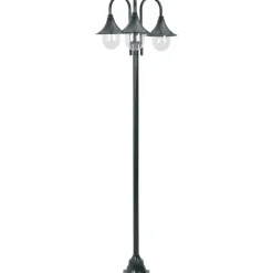 Kolmelyhtyinen pylväsvalaisin puutarhaan e27 220 cm vihreä*FinePRICE Outlet