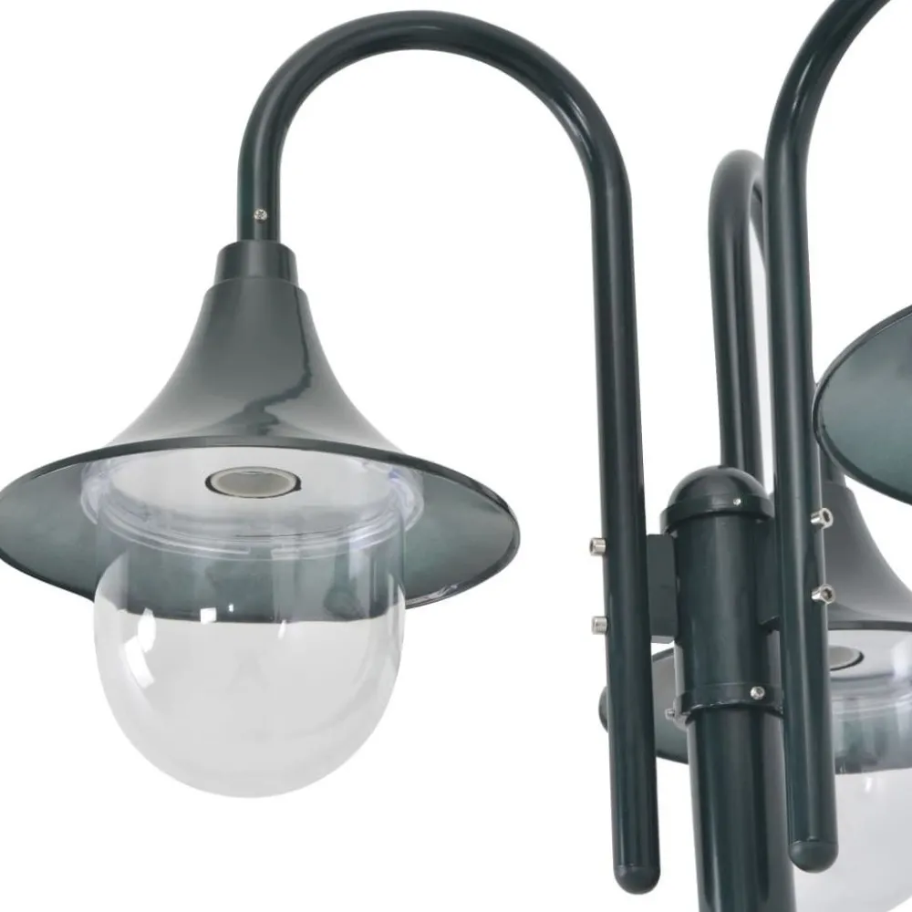Kolmelyhtyinen pylväsvalaisin puutarhaan e27 220 cm vihreä*FinePRICE Outlet
