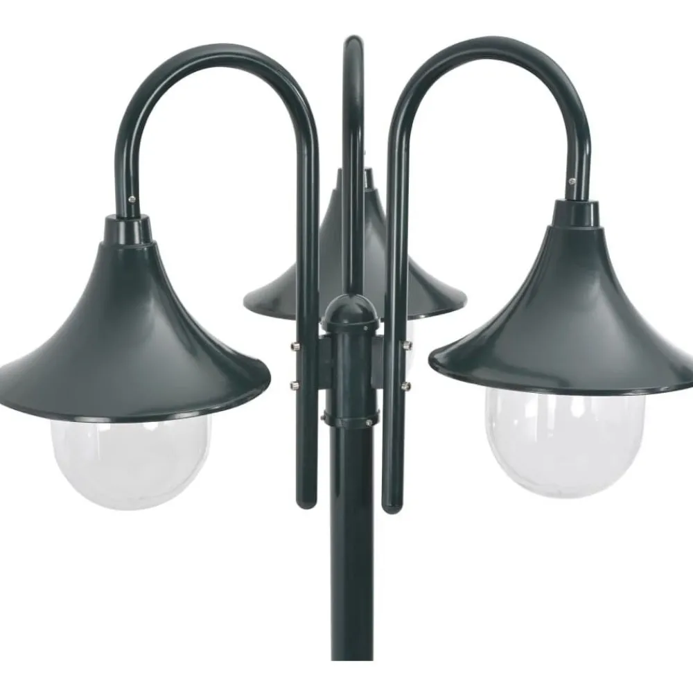 Kolmelyhtyinen pylväsvalaisin puutarhaan e27 220 cm vihreä*FinePRICE Outlet