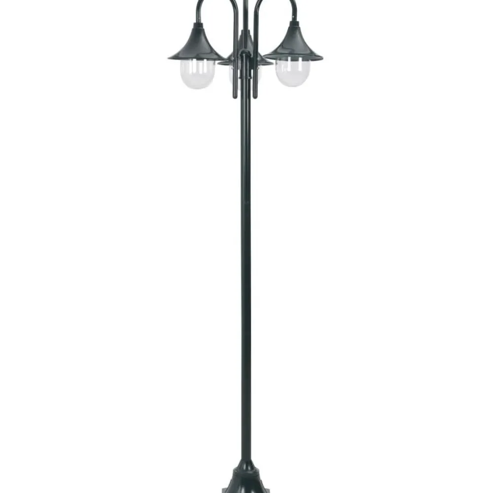 Kolmelyhtyinen pylväsvalaisin puutarhaan e27 220 cm vihreä*FinePRICE Outlet
