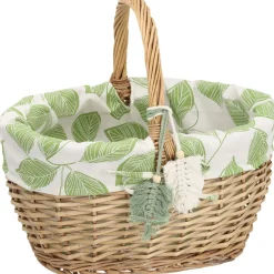 Kori WILLI MIRO 42x31xK23/38 cm, vihreälehtinen vuori, beige*Home4you Hot