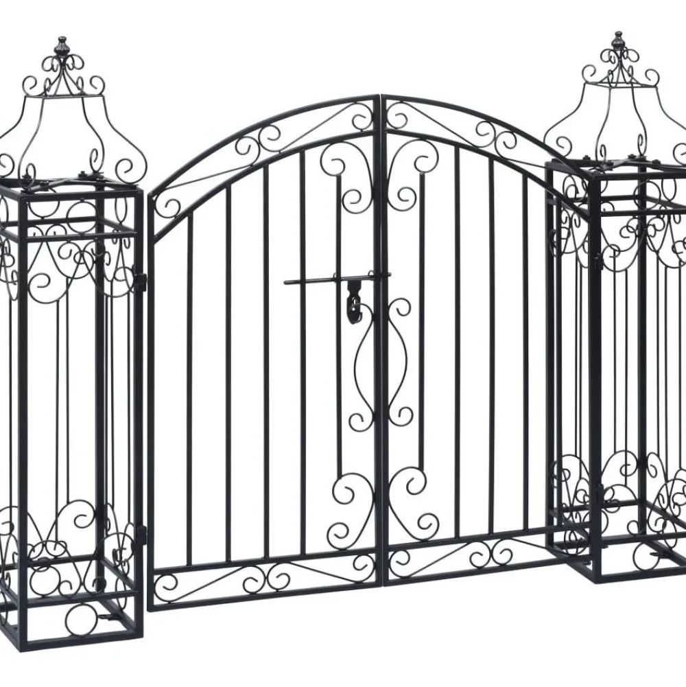 Koristeellinen puutarhaportti takorauta 122x20,5x100 cm*FinePRICE New