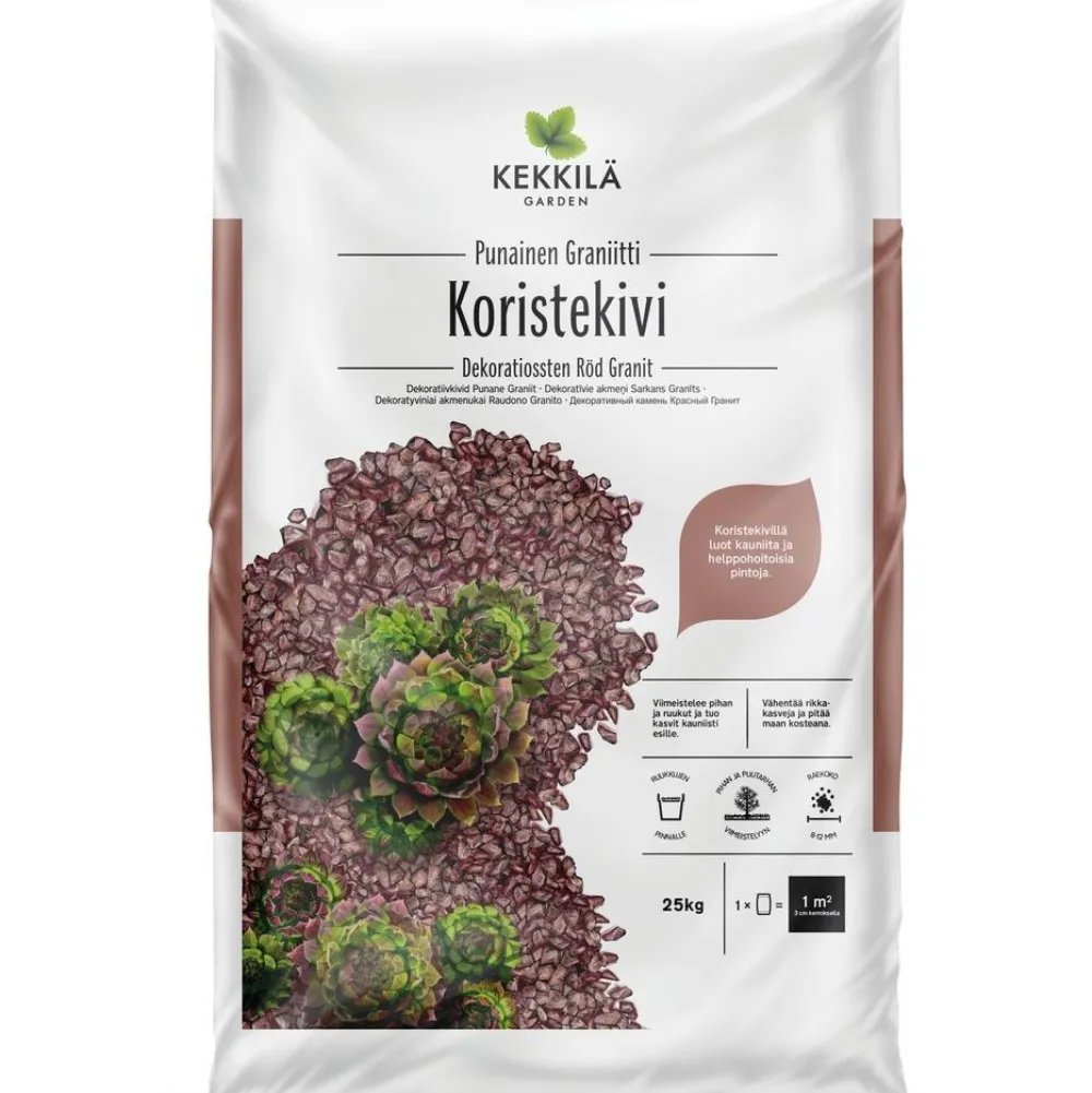 Koristekivi Punainen Graniitti 8-12 mm 42 säkkiä x 25 kg lava 1050 kg*Kekkilä Sale