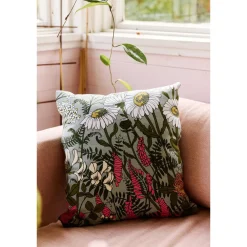 Koristetyynynpäällinen Ahomaa, 43x43cm, vihreä/pinkki*Vallila Hot