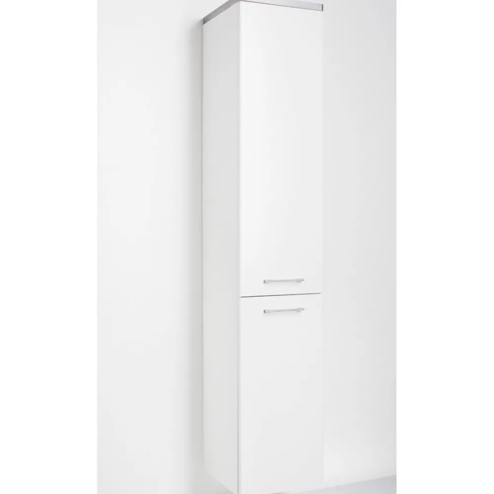 Sale Korkea kaappi Glow 330x1750x360mm vetimellä valkoinen Kodinhoitohuoneen Kalusteet