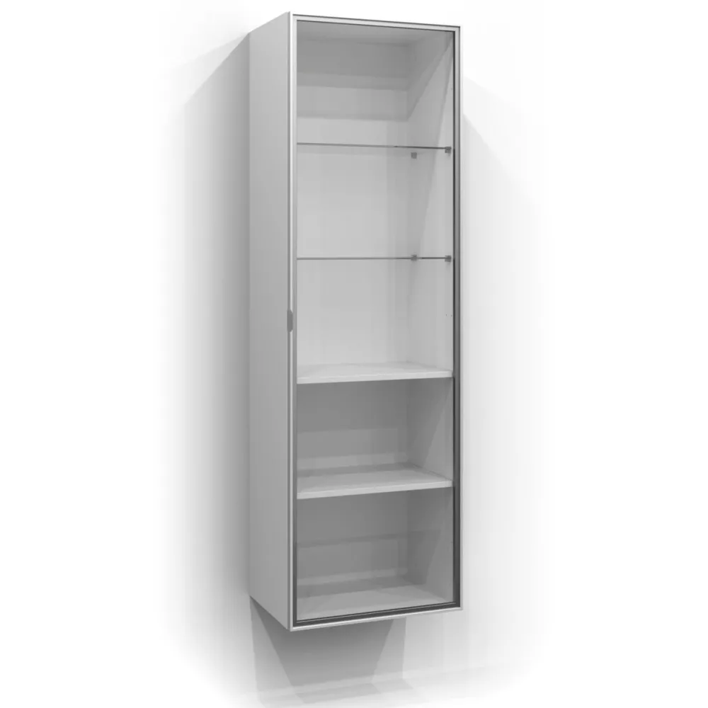 Discount Korkea kaappi lasiovella 50x160 cm kirkas lasi eri värejä Kylpyhuoneen Kaapit