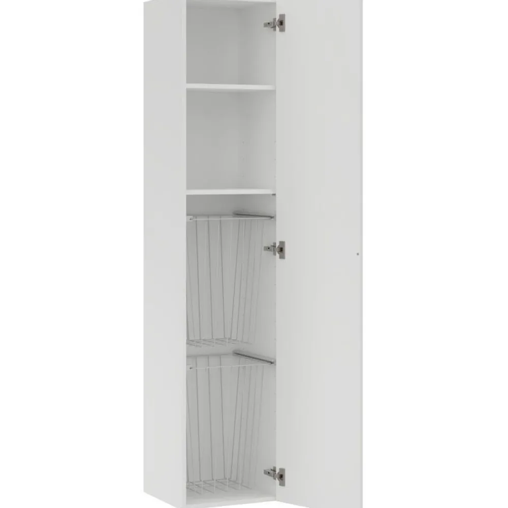 Korkea pyykkikaappi , 182x38cm, hyllyllä ja koreilla, eri vaihtoehtoja*Temal Discount