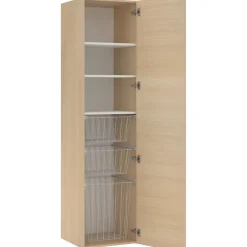 Clearance Korkea pyykkikaappi , 196.1x48cm, hyllyillä ja koreilla, eri vaihtoehtoja Kodinhoitohuoneen Kalusteet