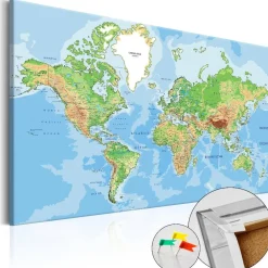 Discount Korkkitaulu World Geography eri kokoja Taulut Ja Kehykset